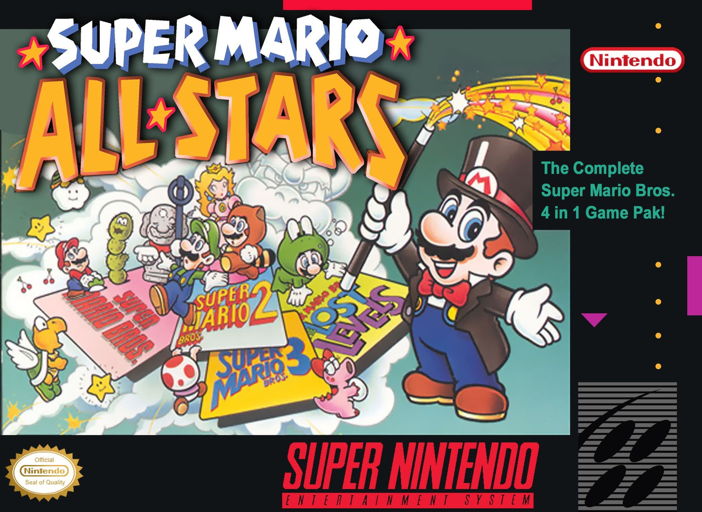 SUPER MARIO ALL-STARS W/SUPER MARIO WORL - SNES (W/BOX)
