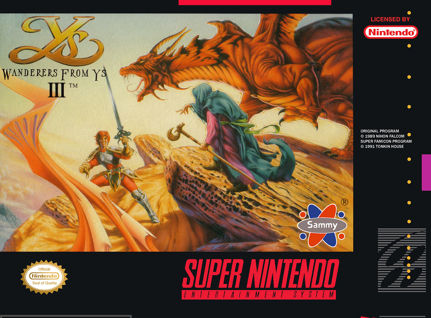 YS III: WANDERERS FROM YS - SNES (W/BOX & MANUAL)