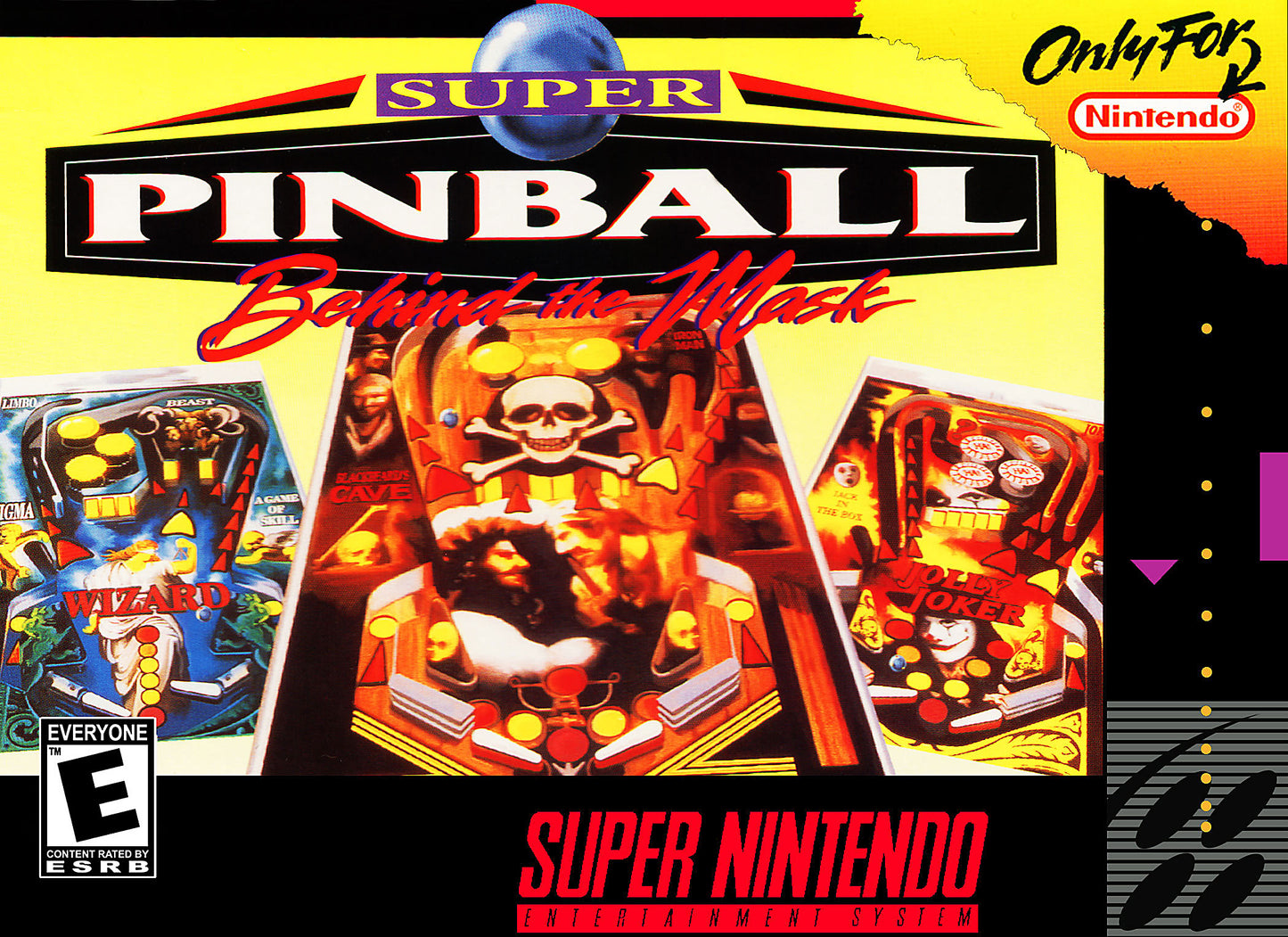 SUPER PINBALL: BEHIND THE MASK - SNES (W/BOX & MANUAL)