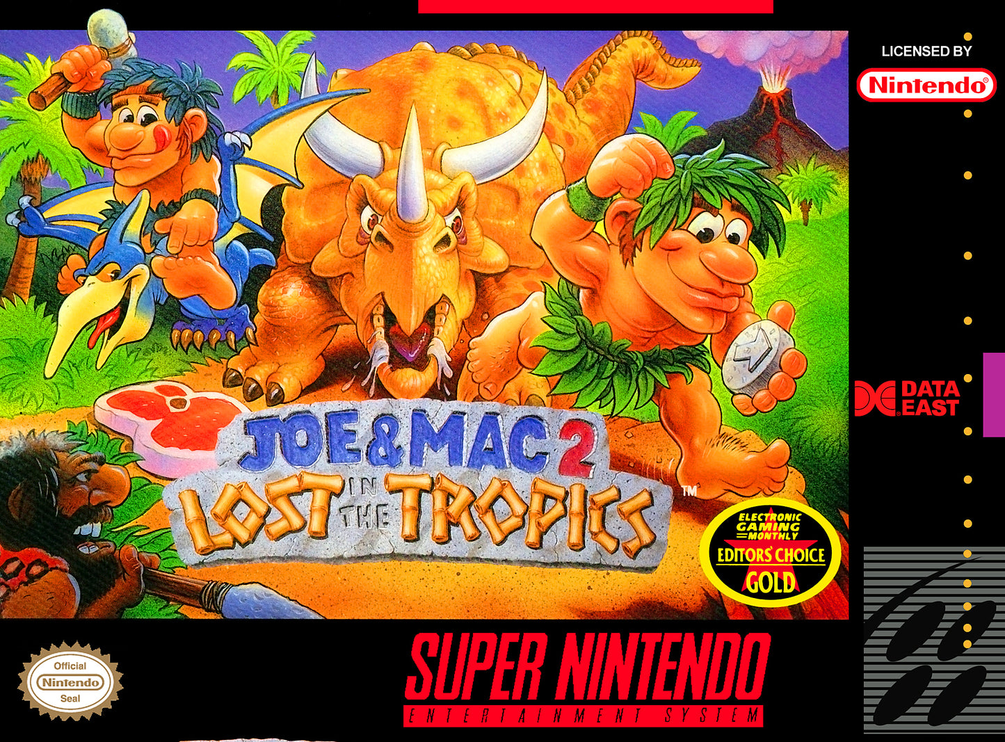 JOE & MAC 2: LOST IN THE TROPICS - SNES (W/BOX & MANUAL)