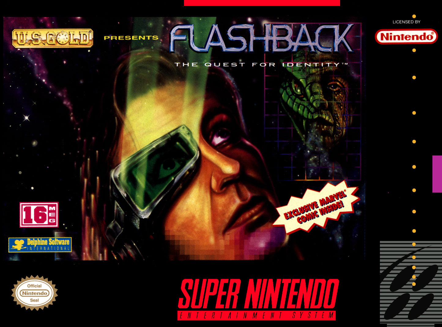 FLASHBACK: THE QUEST FOR IDENTITY - SNES (W/BOX & MANUAL)