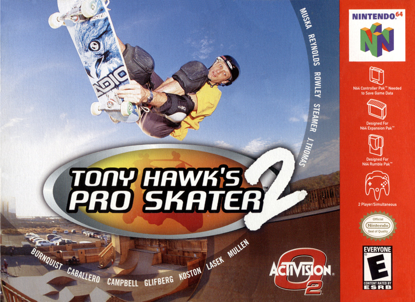 TONY HAWK'S PRO SKATER 2 - N64 (W/BOX & MANUAL)