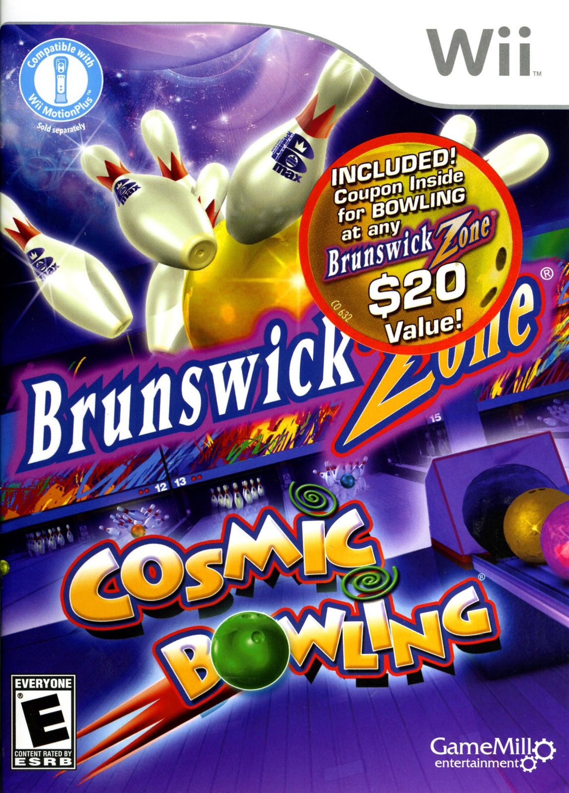 BRUNSWICK ZONE COSMIC BOWLING - WII