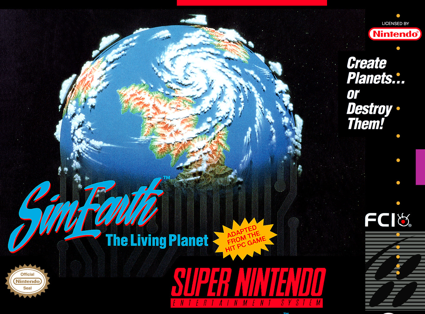 SIMEARTH: THE LIVING PLANET - SNES (W/BOX & MANUAL)