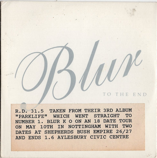 BLUR - TO THE END (CDS)