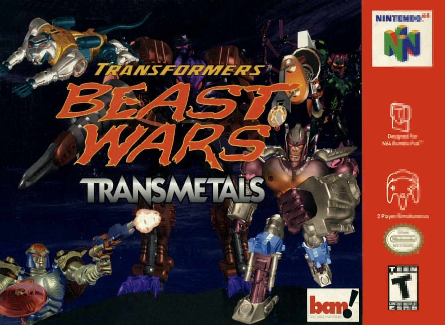 TRANSFORMERS: BEAST WARS: TRANSMETALS - N64 (W/BOX & MANUAL)