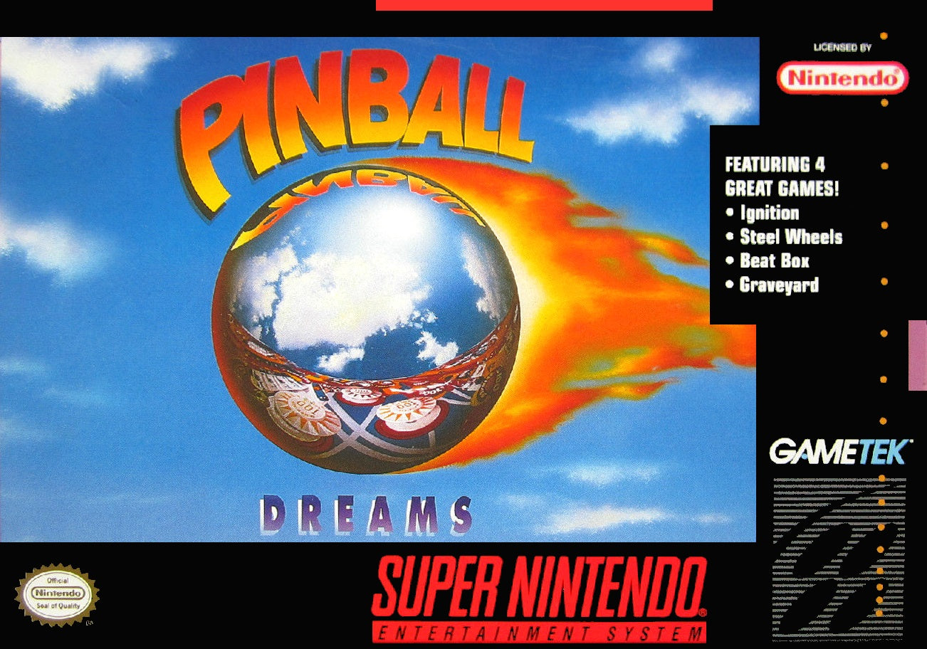PINBALL DREAMS - SNES (W/BOX & MANUAL)