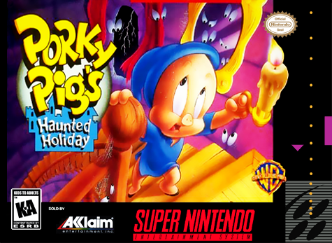 PORKY PIG'S HAUNTED HOLIDAY  - SNES (W/BOX & MANUAL)