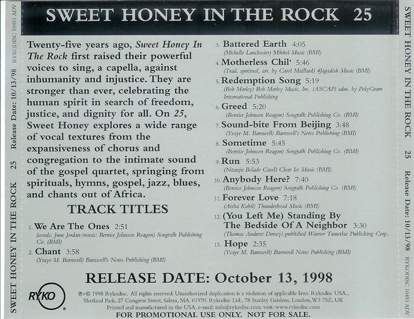SWEET HONEY IN THE ROCK  - 25