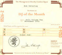OSTERTAG, BOB  - DJ OF THE MONTH V2