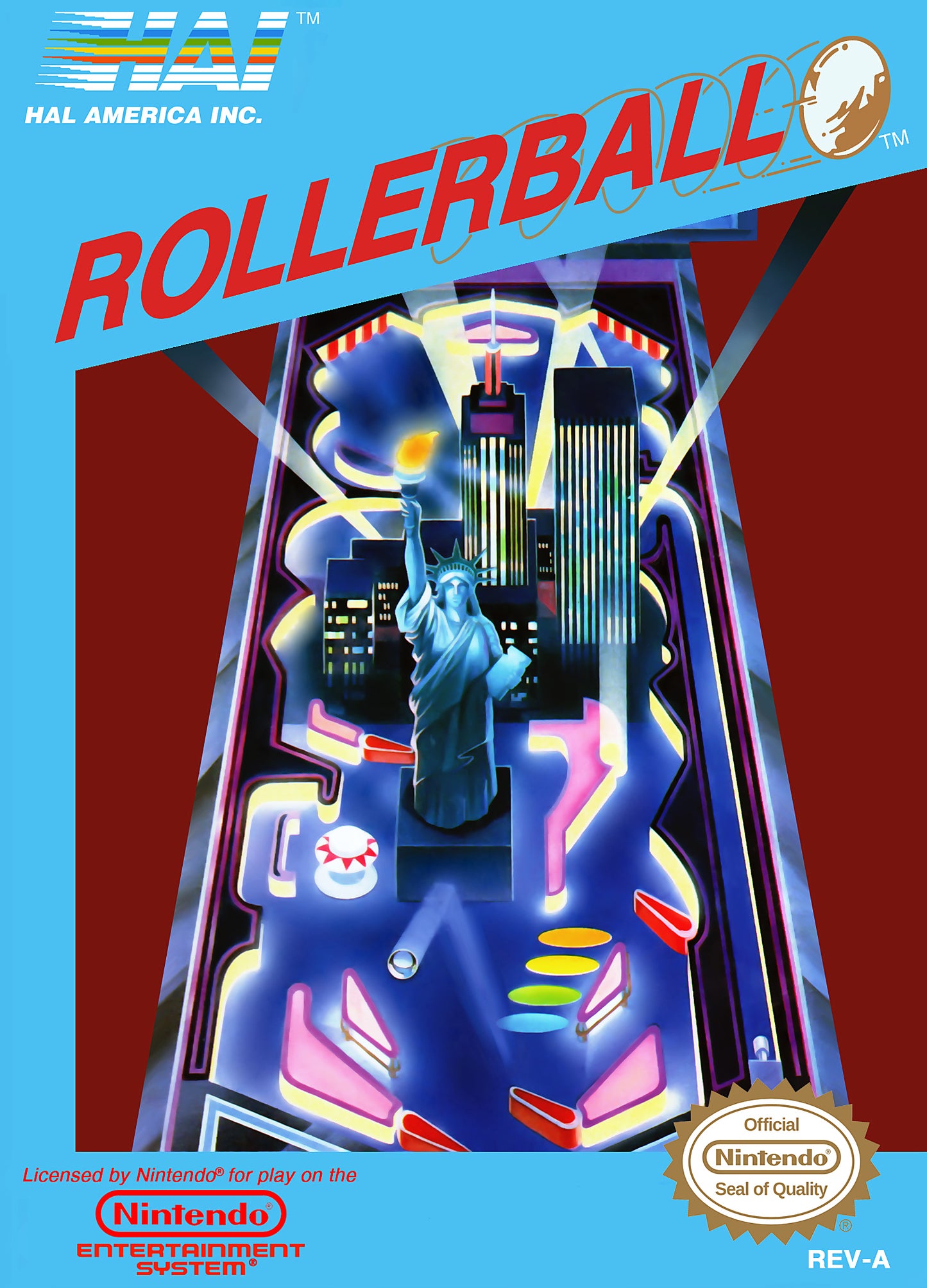 ROLLERBALL  - NES (W/BOX & MANUAL)