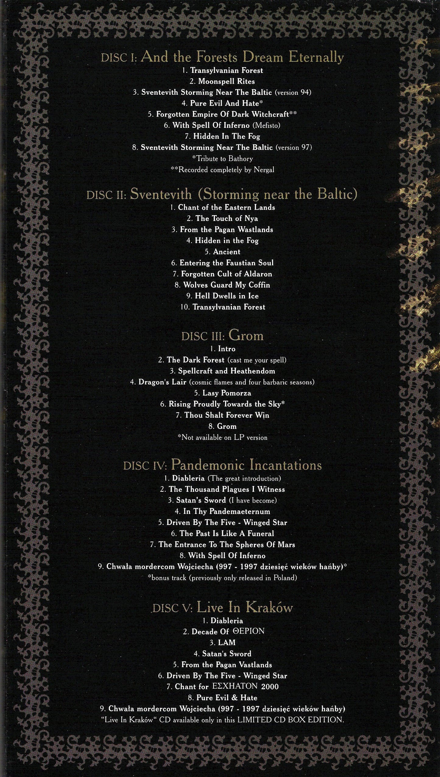 BEHEMOTH  - HISTORICA (5CD LTS ED BOX SET)