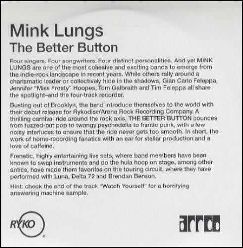 MINK LUNGS  - BETTER BUTTON