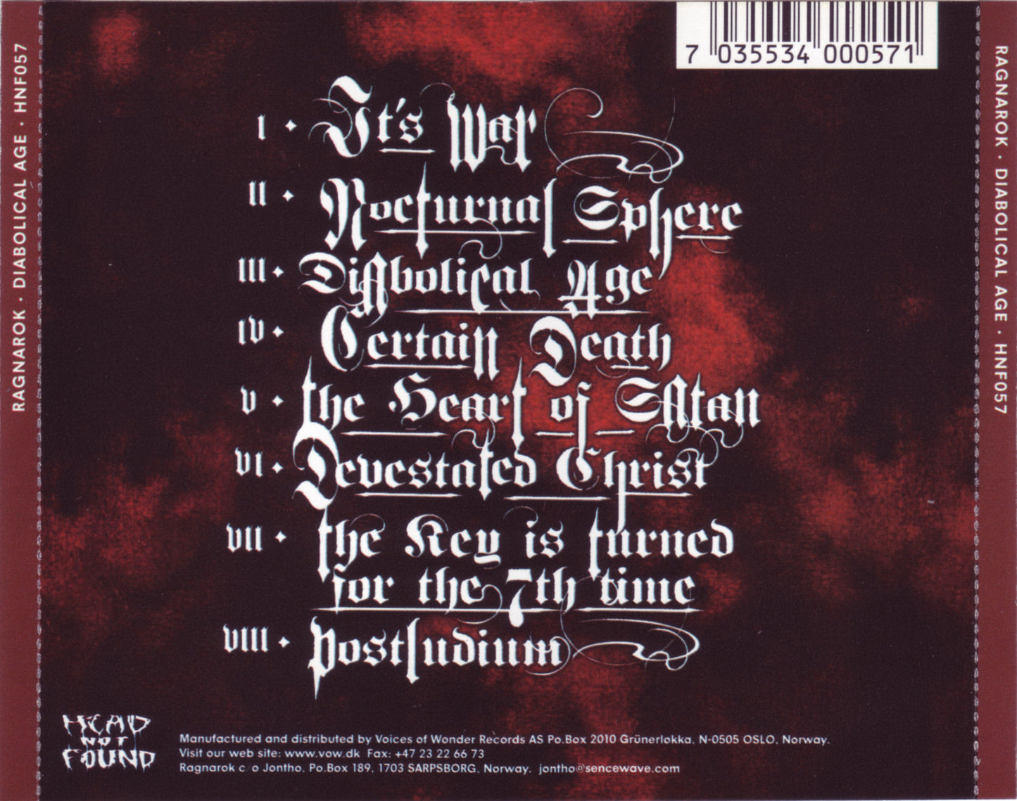 RAGNAROK  - DIABOLICAL AGE