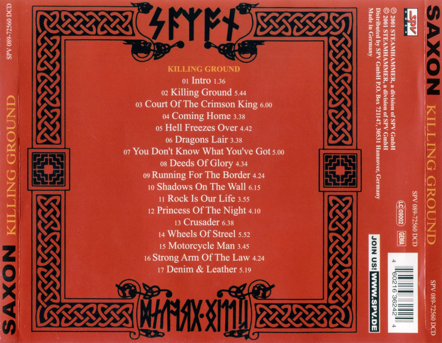 SAXON  - KILLING GROUND (2CDS-10&8 TRACKS)