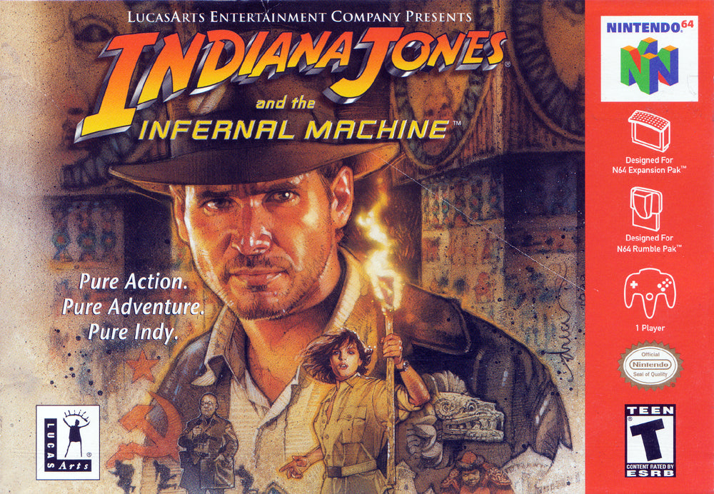 INDIANA JONES & THE INFERNAL MACHINE  - N64 (W/BOX & MANUAL)