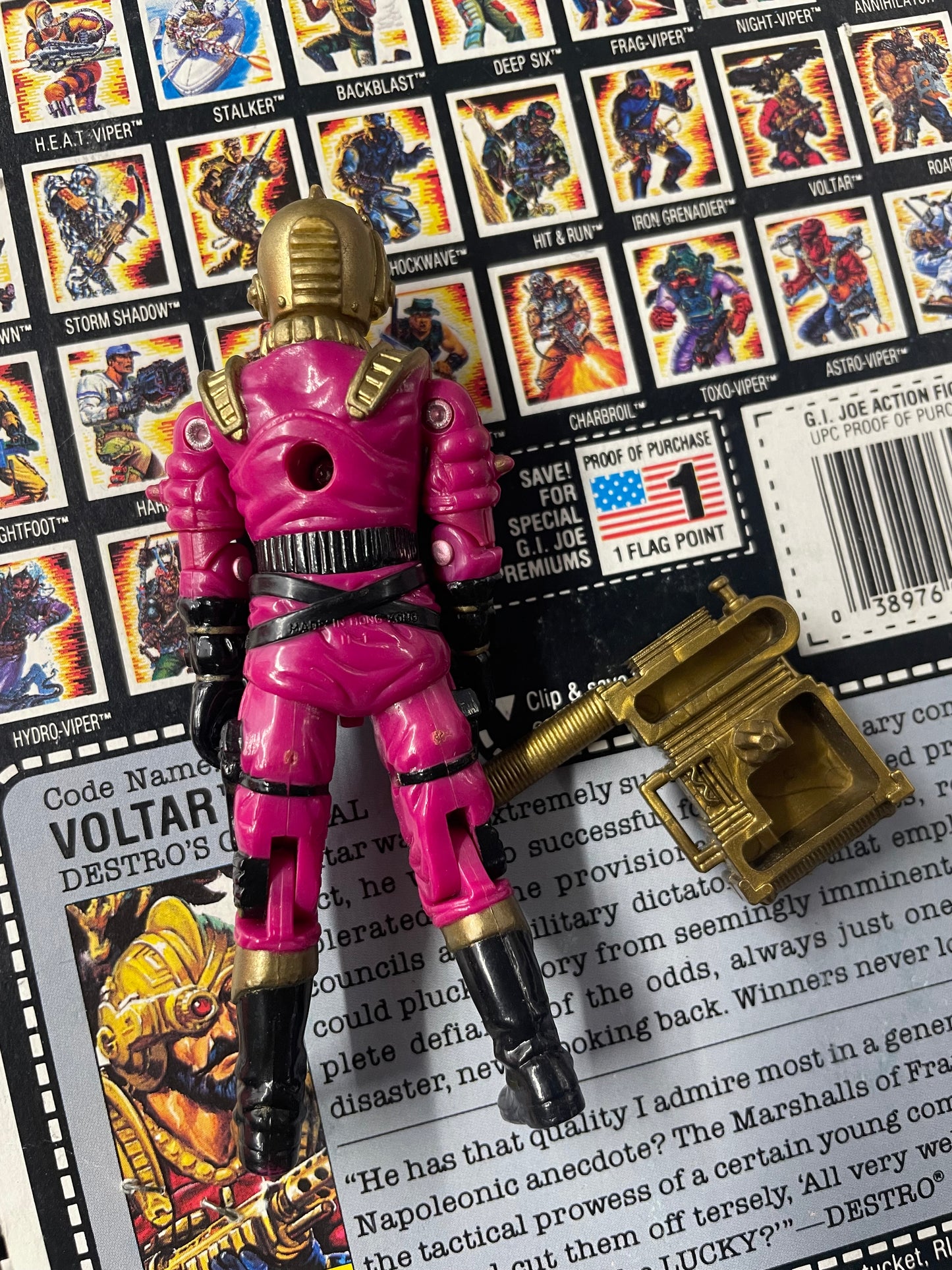 G.I. JOE: VOLTAR (1988) - LOOSE FIGURE (FIGURE COMPLETE WITH CARD)(NO MICRO FIGURE)