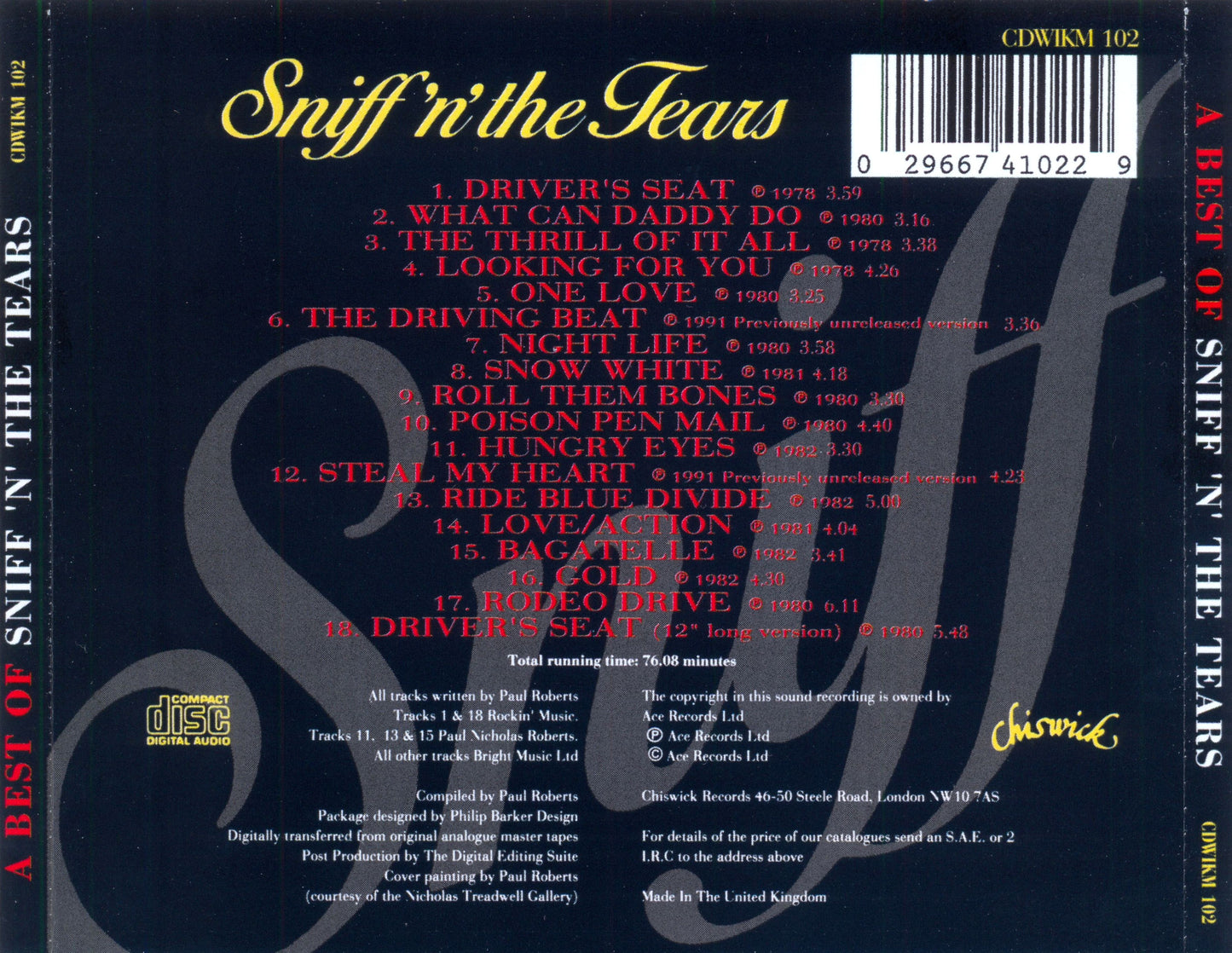 SNIFF N' THE TEARS  - BEST OF
