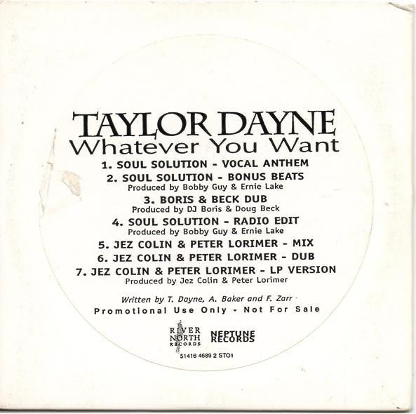DAYNE, TAYLOR  - WHATEVER YOU WANT