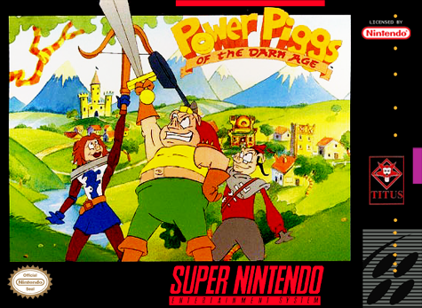 POWER PIGGS OF THE DARK AGE  - SNES (W/BOX)